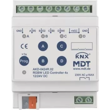 MDT AKD-0424R.02 LED-Controller, RGBW, 4-fach, 4TE, REG (AKD-0424R.02)