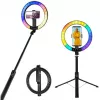 LogiLink Smartphone-Ringleuchte mit Selfie-Stick-Stativ, DM 20cm (AA0156)