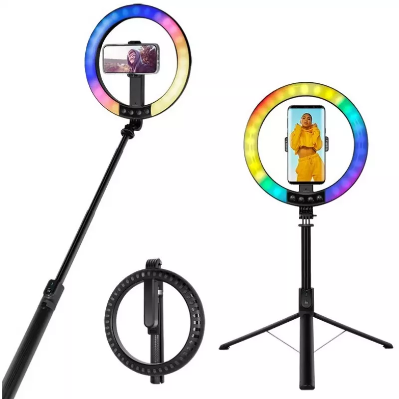 LogiLink Smartphone-Ringleuchte mit Selfie-Stick-Stativ, DM 20cm (AA0156)