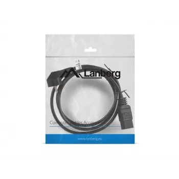 Stromkabel CEE 7/7 - IEC 320 C19 16A VDE 1,8M schwarz