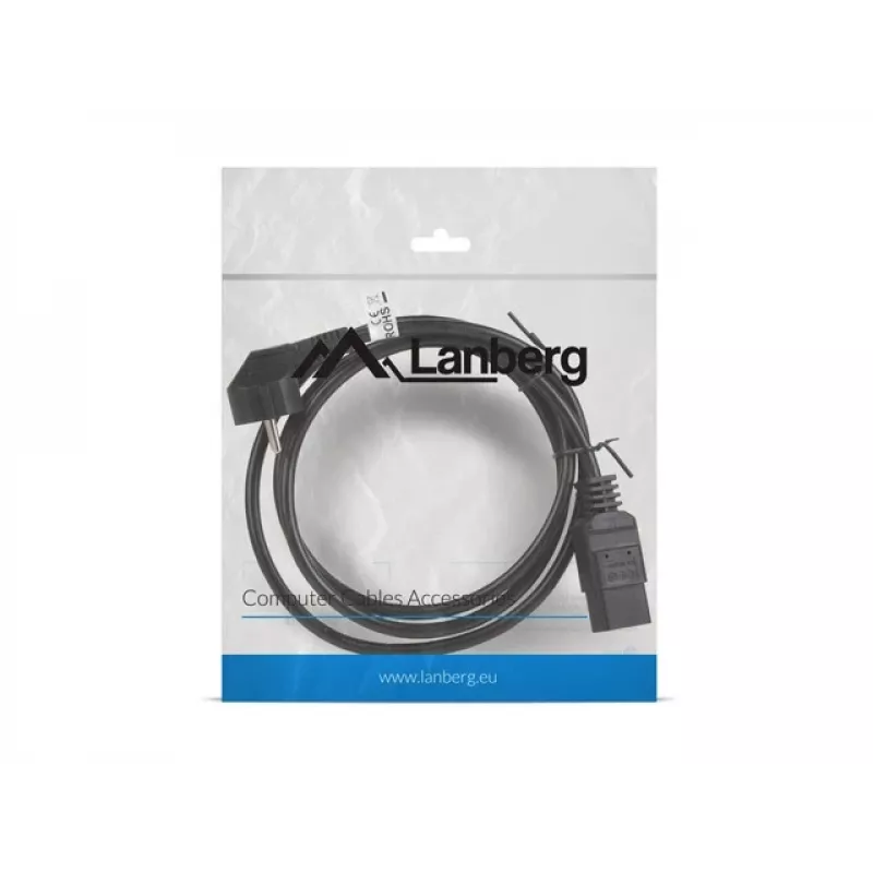 Stromkabel CEE 7/7 - IEC 320 C19 16A VDE 1,8M schwarz