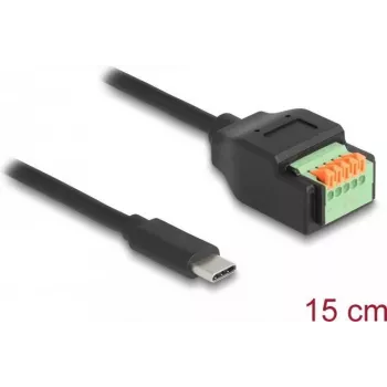 DeLOCK USB 2.0 Kabel USB Type-C Stecker auf Klemmleistenadapter 15 cm
