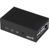 Aluminiumgehäuse für Raspberry Pi 4 B von JYT, Modell RB-AlucaseP4+01B, schwarze Ausführung