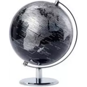 Schreibtischglobus politisch TROIKA LUNAR, 20 cm Durchmesser, 270 mm Höhe, schwarz/silber