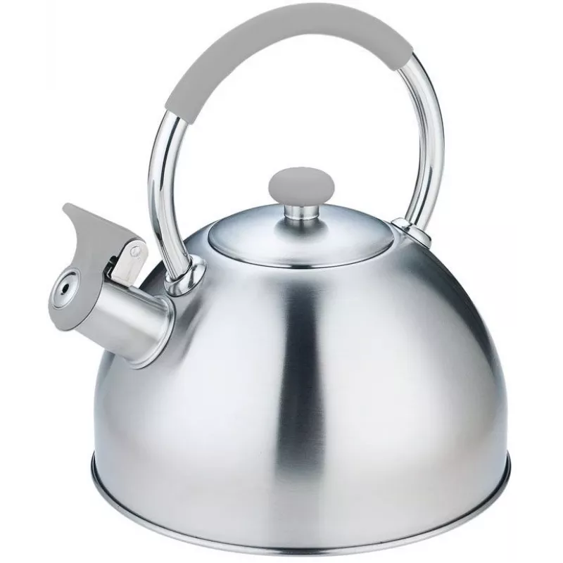 Wasserkocher Maestro MR-1323 — Edelstahl, 2,5 L, Klappdeckelpfeife, kühler Silikongriff