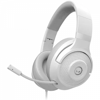 LORGAR Noah 101, Gaming-Headset mit Mikrofon, 3,5-mm-Klinkenanschluss, Kabellänge 2 m, faltbares Design, PU-Leder-Ohrpolster, Größe: 185*195*80 mm, 0,245 kg, weiß