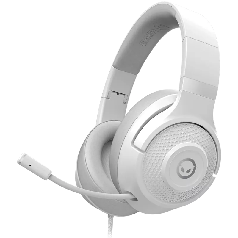 LORGAR Noah 101, Gaming-Headset mit Mikrofon, 3,5-mm-Klinkenanschluss, Kabellänge 2 m, faltbares Design, PU-Leder-Ohrpolster, Größe: 185*195*80 mm, 0,245 kg, weiß