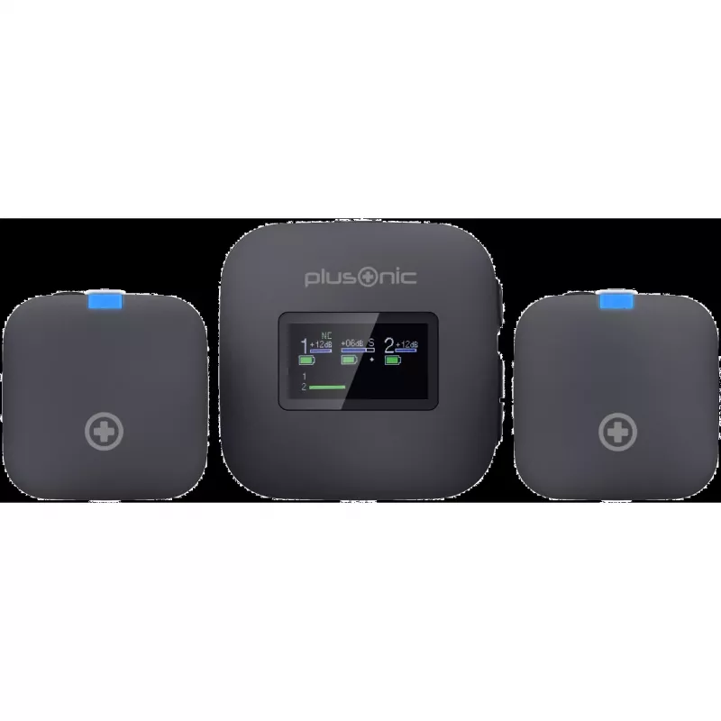 Kabelloses Mikrofon-Kit Plusonic PS-TDS8 mit USB‑C, Lightning und 3,5mm Konnektivität