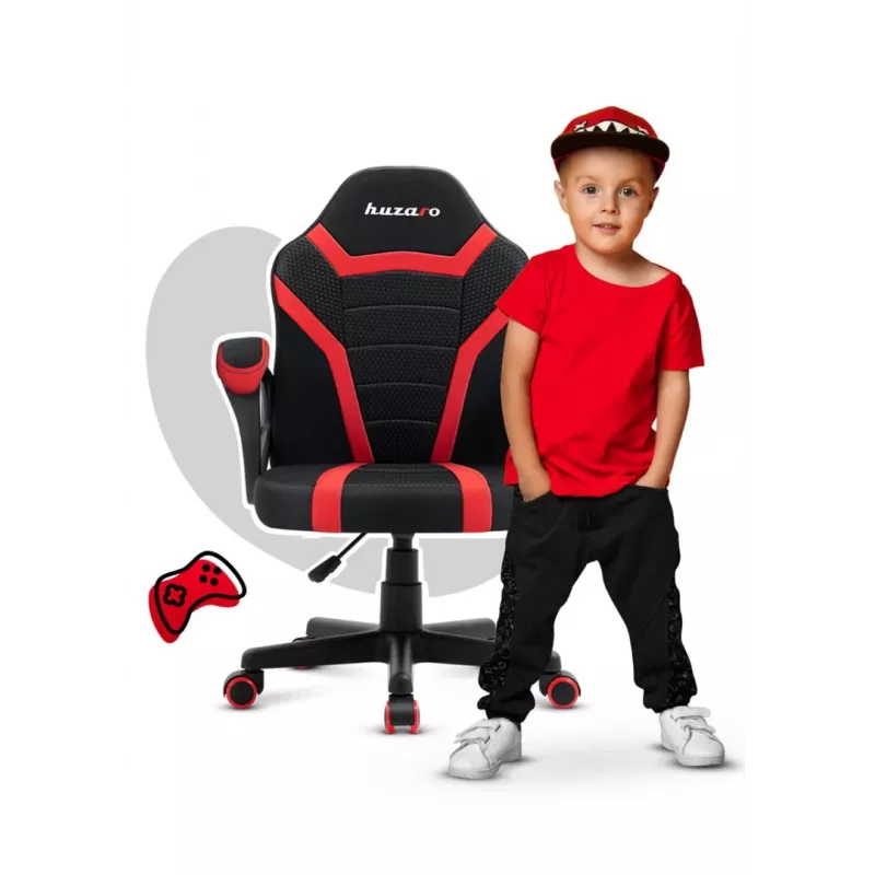 Gaming-Stuhl für Kinder Huzaro Ranger 1.0 Rot Mesh, schwarz, rot