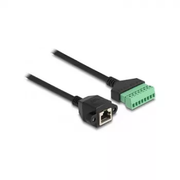 DeLOCK RJ45-Kabel Cat.6 Buchse auf Reihenklemmenadapter 1 m