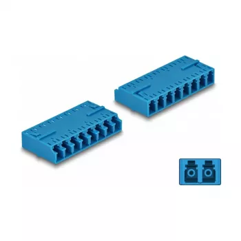 DeLOCK Glasfaserkoppler HD LC Octuplex Buchse auf LC Octuplex Buchse blau