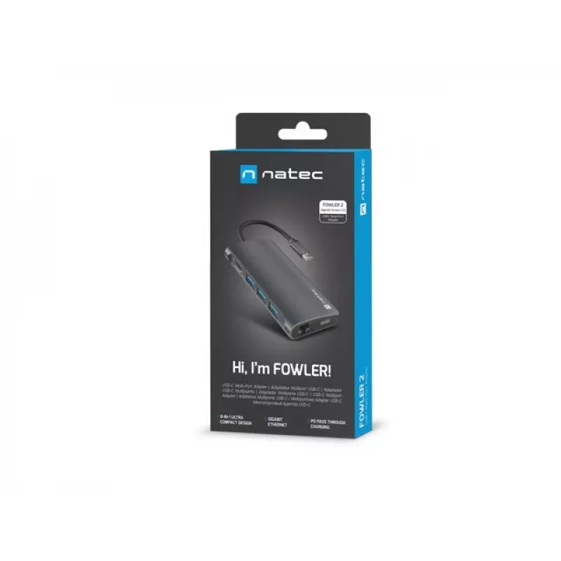 Dockingstation NATEC NMP-2162 USB 3.2 Gen 1 Type-C Grau Kabelgebunden