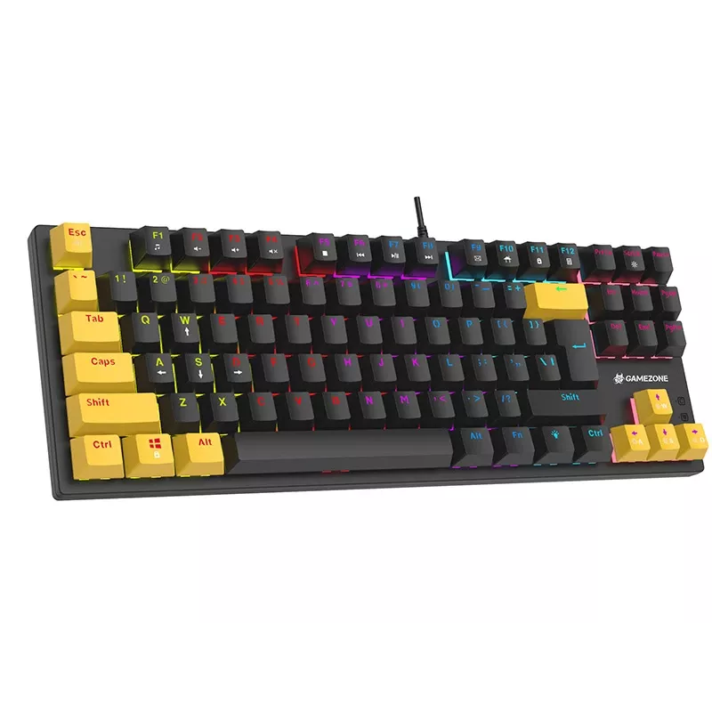 Tracer HORNET 87 Tastatur Maus inklusive Gaming USB QWERTY Englisch Schwarz, Gelb
