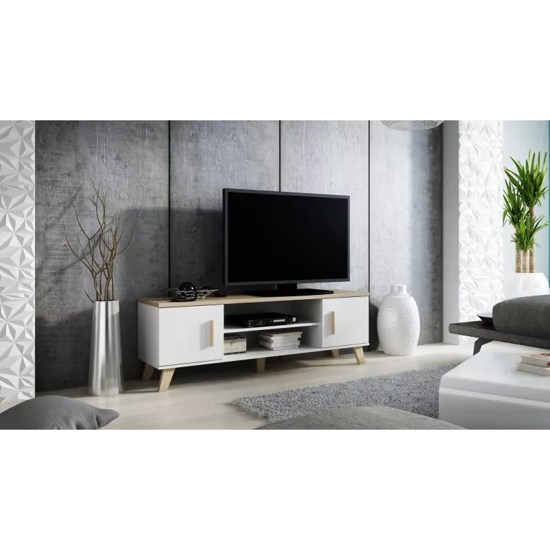 Cama TV stand LOTTA 160 2D2K Weiß/sonoma