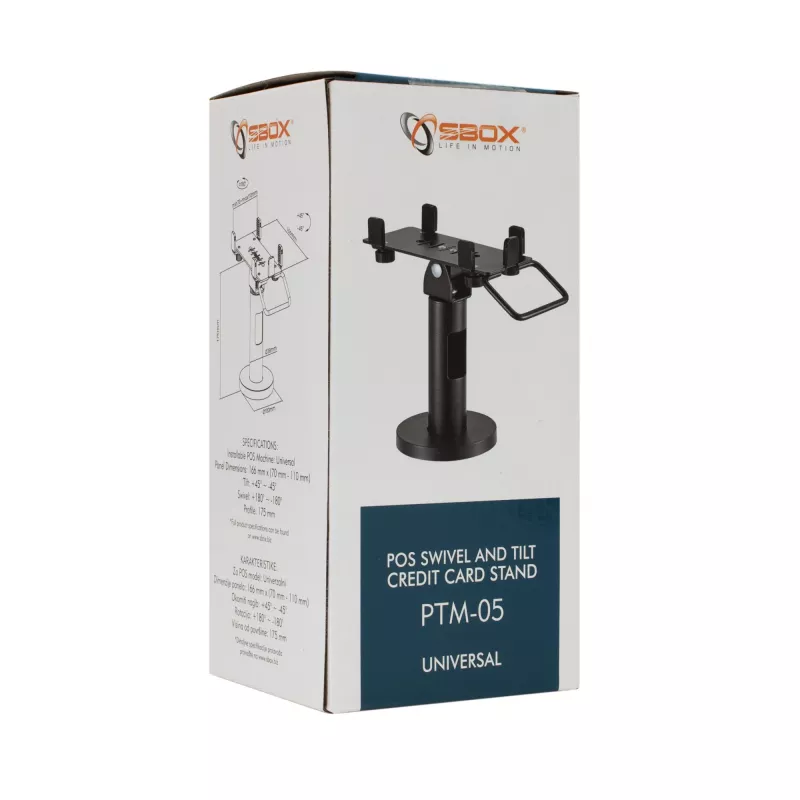 SBOX Kreditkartenständer PTM-05 — höhenverstellbare universelle POS-Kartenleserhalterung