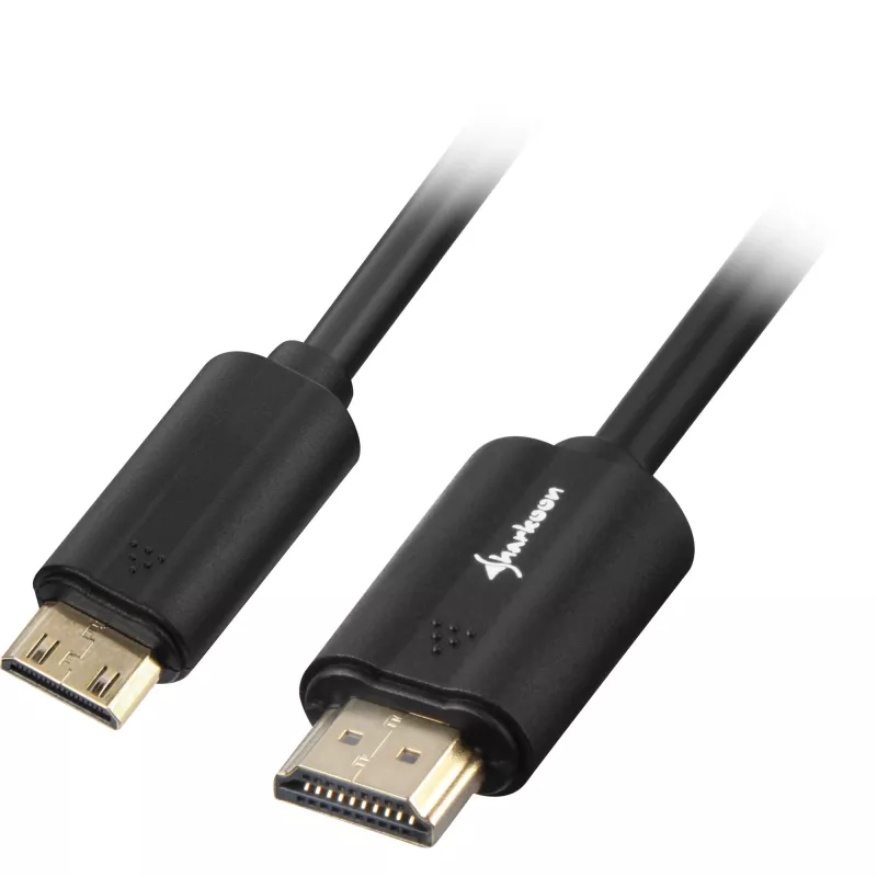Adapterkabel HDMI-Stecker > Mini-HDMI-Stecker (schwarz, 1 Meter, HDMI 4K)