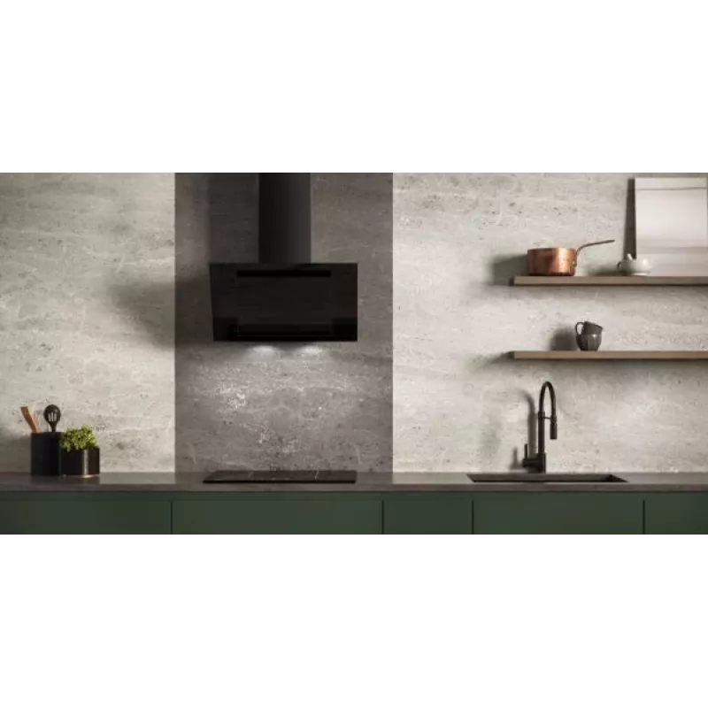 Vertikale Eco Duo Glas Wand-Dunstabzugshaube Schwarz
