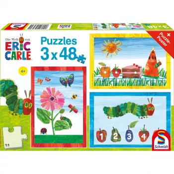 Die kleine Raupe Nimmersatt: Die Welt der kleinen Raupe Nimmersatt, Puzzle 3x 48 Teile