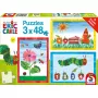 Die kleine Raupe Nimmersatt: Die Welt der kleinen Raupe Nimmersatt, Puzzle 3x 48 Teile