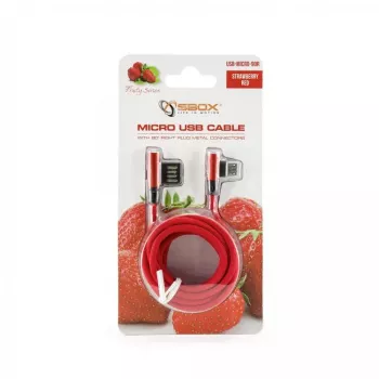 Sbox USB->Micro USB 90 M/M 1,5m USB-MICRO-90R erdbeerrot