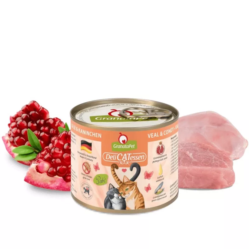 GRANATAPET DeliCATessen Kalb und Hase - Nassfutter für Katzen - 200g