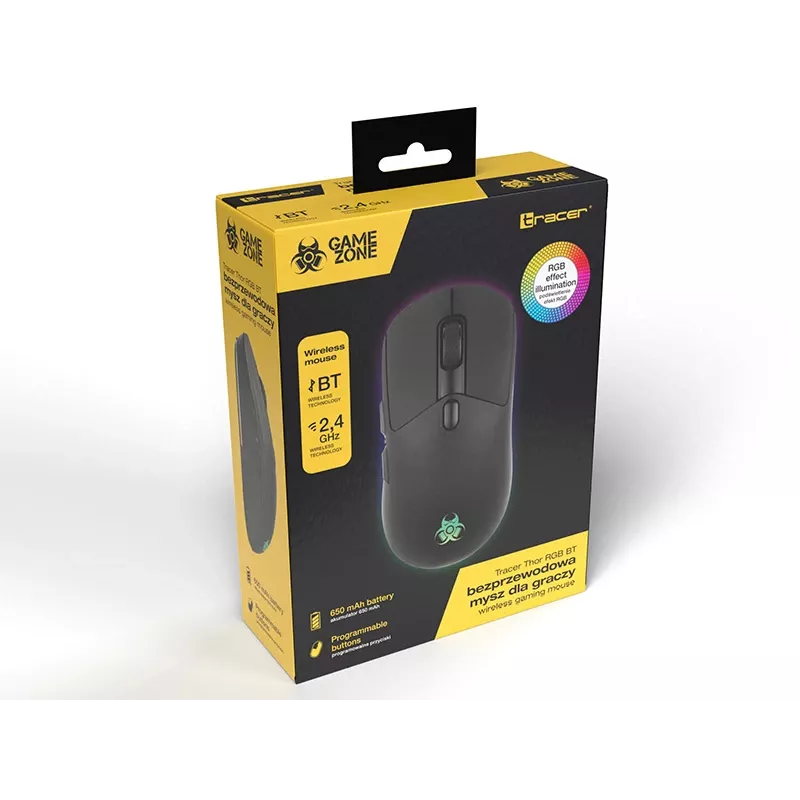 Gaming-Headset TRACER Gamezone Thor RGB BT Wireless Bluetooth, ohrumschließend, eingebautes Mikrofon