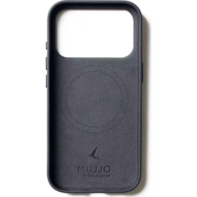 Mujjo Full Leather Case MagSafe Hülle für iPhone 17 Pro Grau