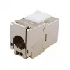 Geschirmter Cat.6A schlank Keystone Jack, EQUIP 767223, werkzeugfrei, RJ-45, flach, Silber, 8 Stück