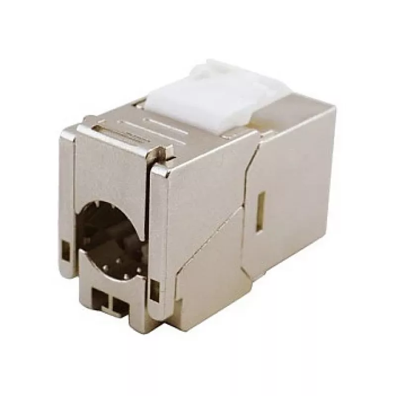 Geschirmter Cat.6A schlank Keystone Jack, EQUIP 767223, werkzeugfrei, RJ-45, flach, Silber, 8 Stück