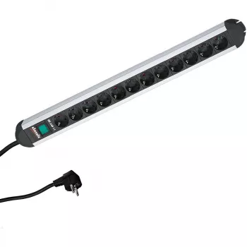 Power Extension Bachmann PRIMO 1.75m 12 AC Outlets Schwarz Grau