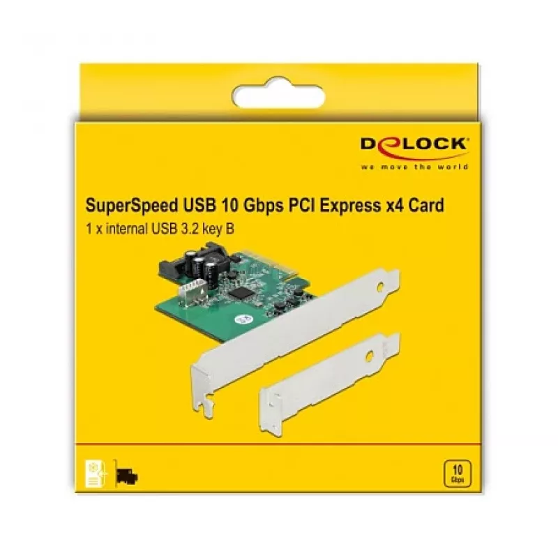 DeLOCK PCI Express x4 Karte auf 1 x interner USB 3.2 Gen 2 Key B 20-polig Buchse