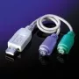 VALUE Tastatur- / Maus-Adapter - USB Type A, 4-pin (M) - PS/2, 6-pin (W)