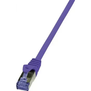 LogiLink CQ303VS RJ45 Netzwerkkabel, Patchkabel CAT 6a S/FTP 1,00 m lila flammwidrig, halogenfrei