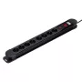 Power extension MACLEAN MCE11 — 8 AC outlets, 1.5 m Kabel, indoor, Schwarz, with on/off switch