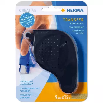 HERMA Transferkleberoller, schwarz, ablösbar 15 m Rolle, fadenfrei, fotosicher (1060)