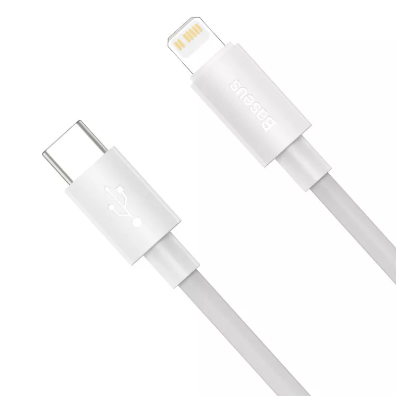 Baseus Simple Wisdom Datenkabel-Kit USB-C auf Lightning PD 20W (2 Stück/Set) 1,5m Weiß