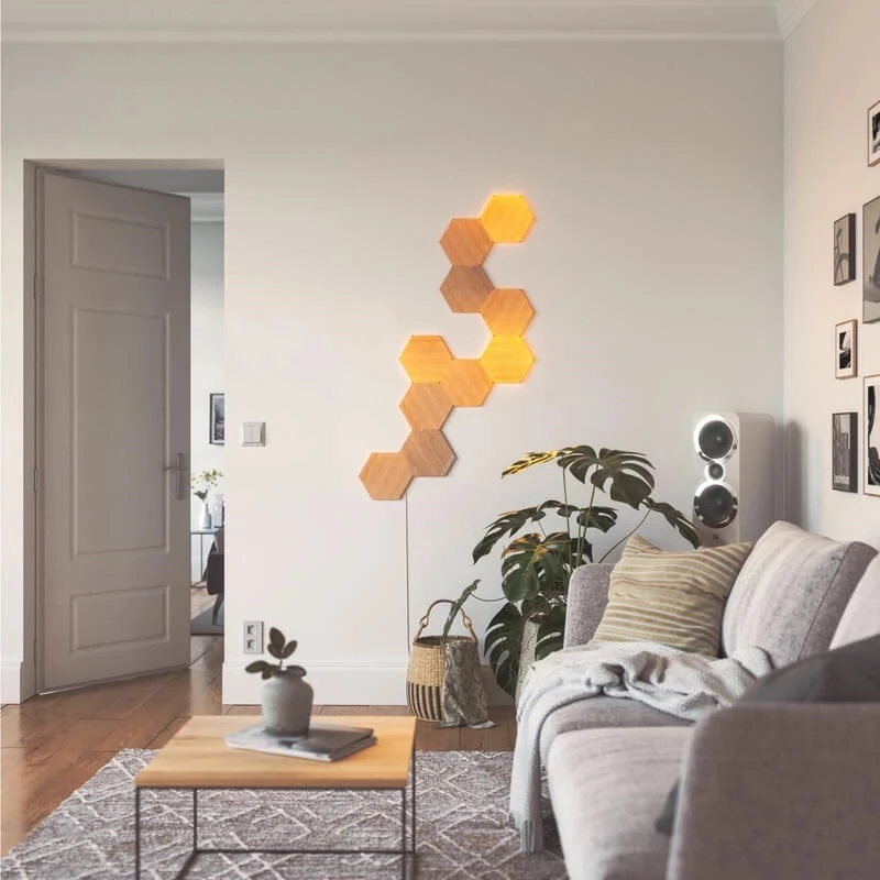 Stimmungsbeleuchtung Nanoleaf Elements Holzoptik Hexagon Erweiterungspaket 3er