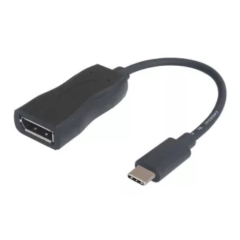 DisplayPort-Alt-Mode-USB-C-auf-DisplayPort-Kabel Garbot 15 cm USB 3.1 Stecker auf Buchse Schwarz