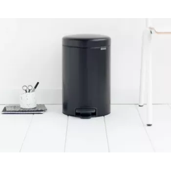 Brabantia 113741 Abfalleimer 12 l Rund Schwarz (11 37 41)