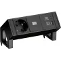 Bachmann DESK2 1x CEE7/3 USB A/C Ladegerät Schwarz (902.9109)