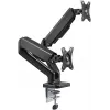 Goobay Tischhalterung | Doppelmonitorhalterung mit Gasdruckfeder | Schwenkbar, neigbar, drehbar | 17-32 Zoll | Maximale Tragfähigkeit 9 kg | Schwarz