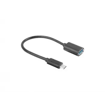 LANBERG AD-UC-UA-04 Adapter USB TYPE-C Stecker - USB Type-A Buchse 15cm Schwarz