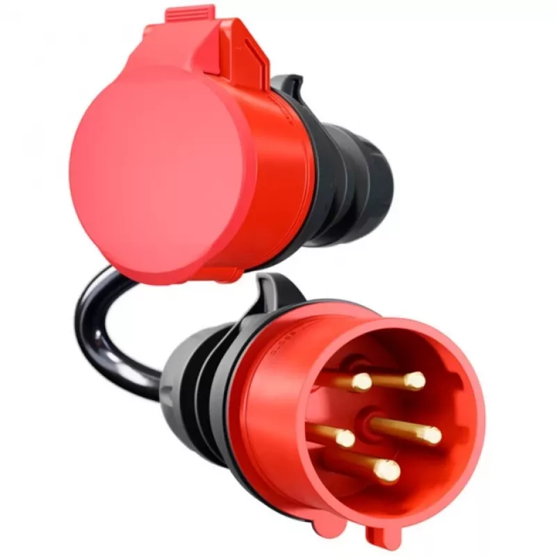 Adapter für Gemini flex 11 kW, CEE Rot Dreiphasen-Wechselstrom 16A > CEE Rot 32A (schwarz, 30 cm)