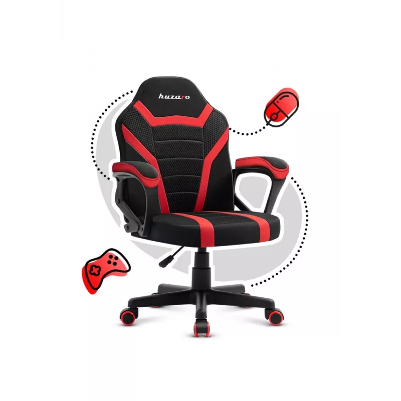 Gaming-Stuhl für Kinder Huzaro Ranger 1.0 Rot Mesh, schwarz, rot