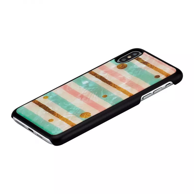 Schutzhülle für Smartphone iKins für iPhone XS Max — Pop Mint Schwarz, Hartschale mit erhöhten Kanten