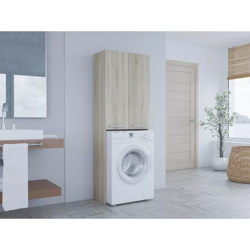 Badezimmer-Wandschrank top e shop POLA DD SONOMA, Eichenrahmen, wandmontiert, 4 Regale