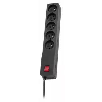 Stromverlängerung Lestar 3 m innen schwarz mit Ein-/Ausschalter und Kontrollleuchte, 230 V AC, 10 A