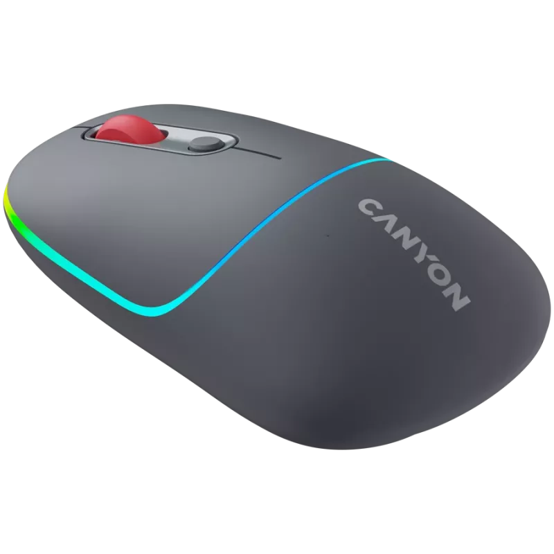 Canyon MW-22 2in1 RGB kabellose Maus - Grau - Bluetooth/RF - 1.600 dpi - wiederaufladbar