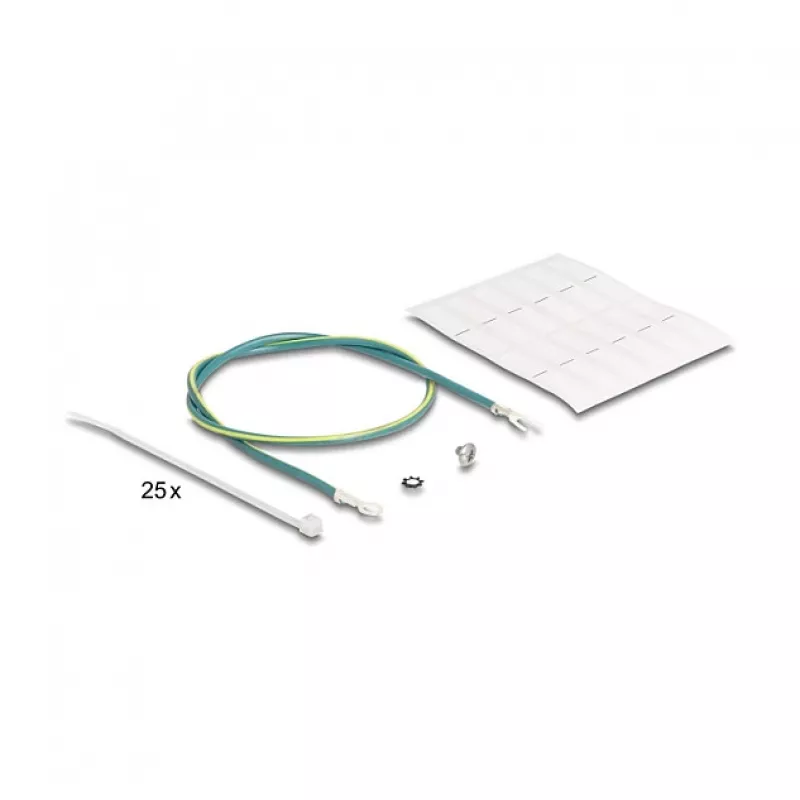 DELOCK 19 Zoll Keystone Patch Panel 24-Port abgewinkelt mit Zugentlastung, 1U, schwarz, 482,6×125,5×44,2 mm
