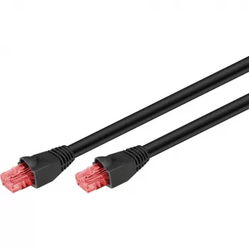 Goobay CAT 6 Outdoor-Patchkabel, U/UTP, Schwarz, 75 m - Kupfermaterial, PE-Außenmantel (55439)